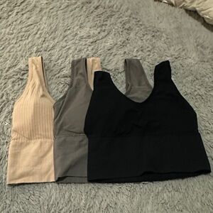 Set of Three Neutral Crop Tops